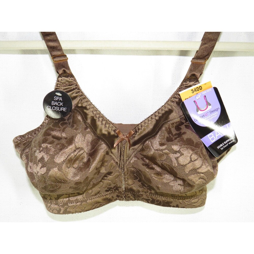 Bali Brown Double Support Spa Closure Wirefree Bra Size 34DD
